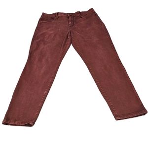 Maurices Midrise Burgundy Stretch Jeans, XL